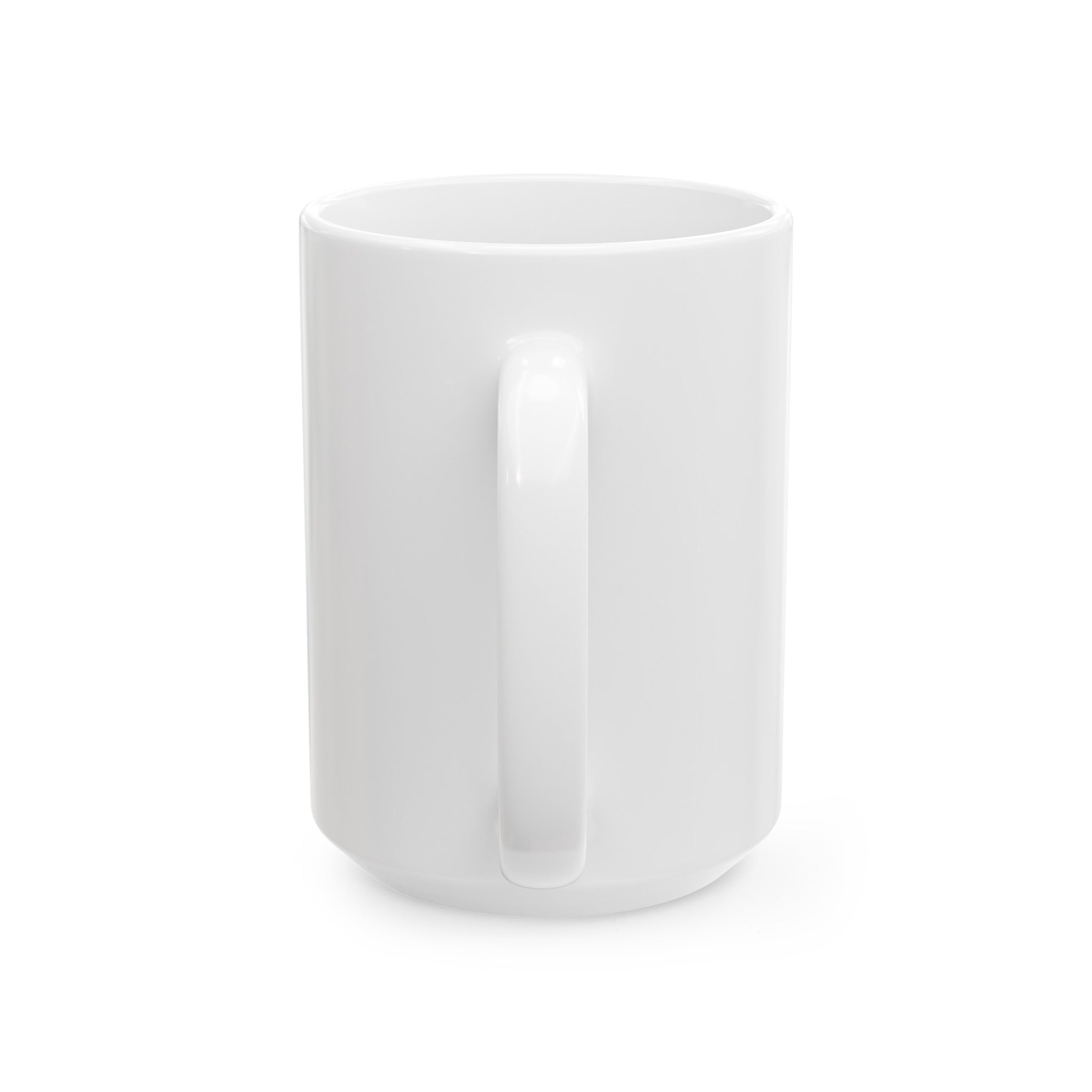 Close-up of glossy ceramic mug with handle