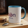 Custom ceramic mug with colorful contrast design