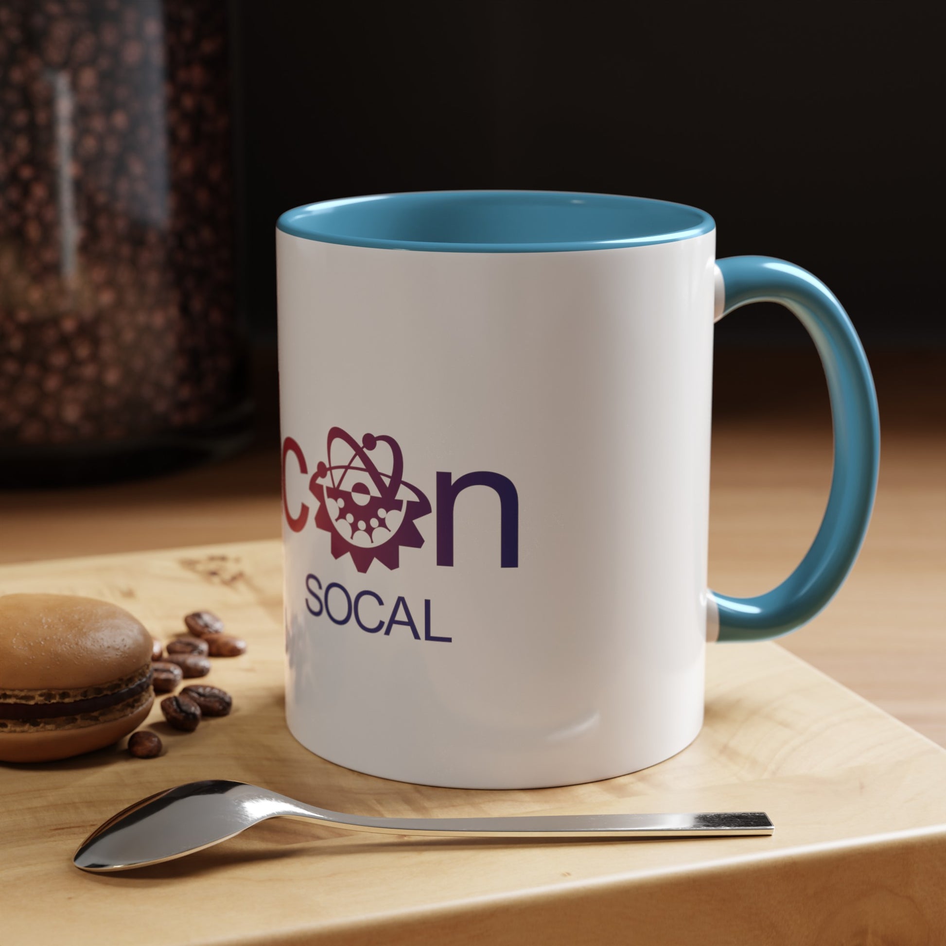 Custom ceramic mug with colorful contrast design