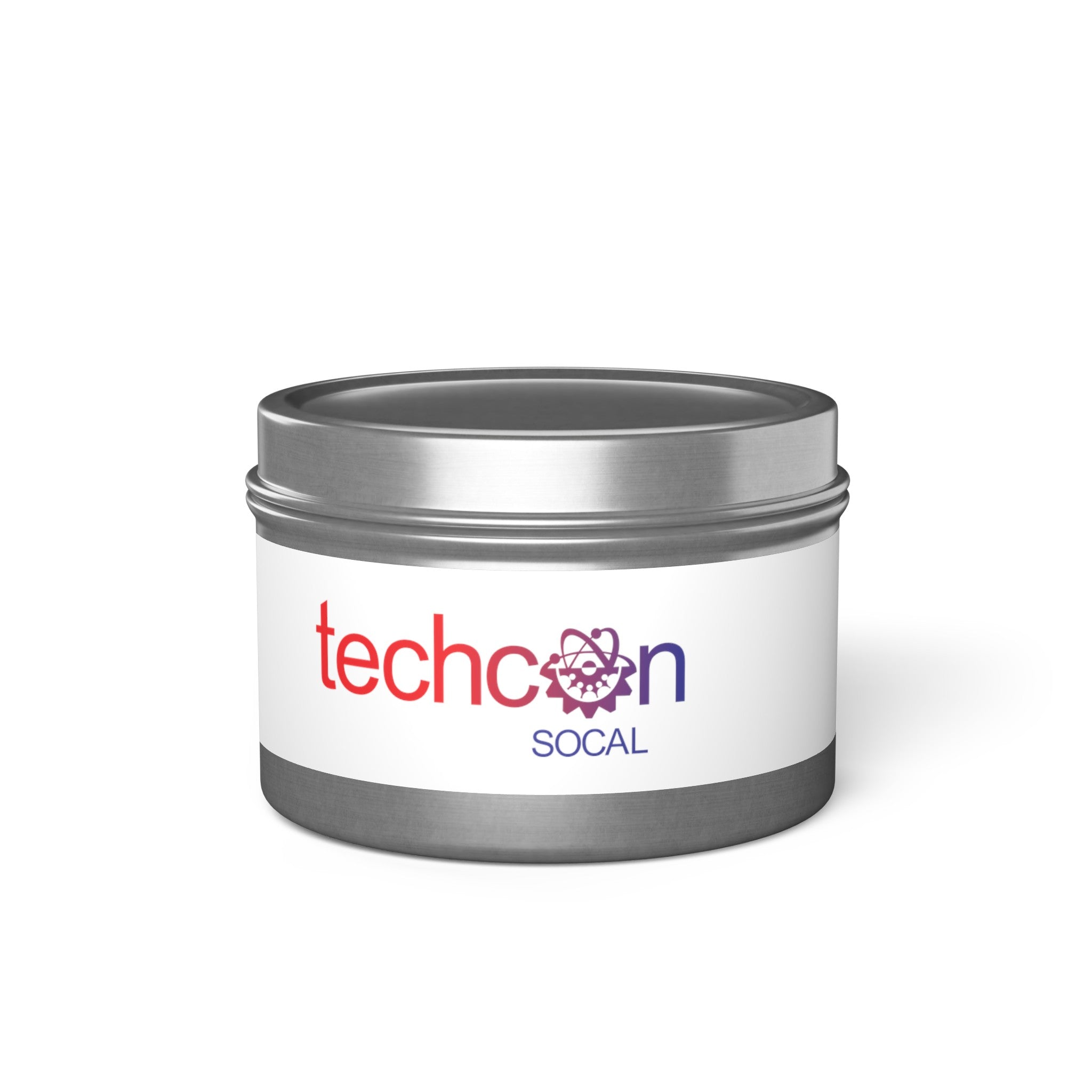 Hand-poured coconut soy wax candle in a tin container