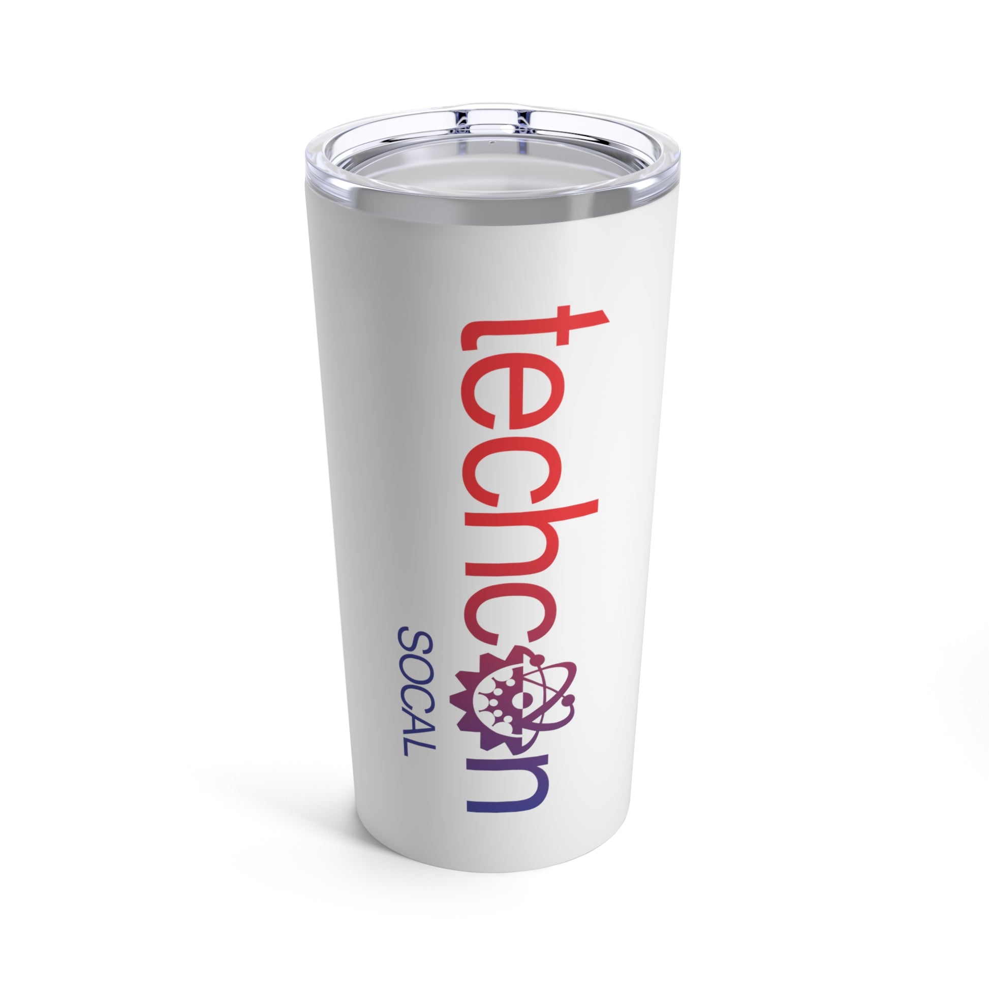 Insulated travel tumbler with clear push-on lid