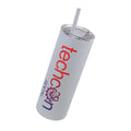 Matte tumbler with BPA-free lid and straw, ideal for everyday use

