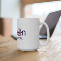Personalized white ceramic mug for hot drinks