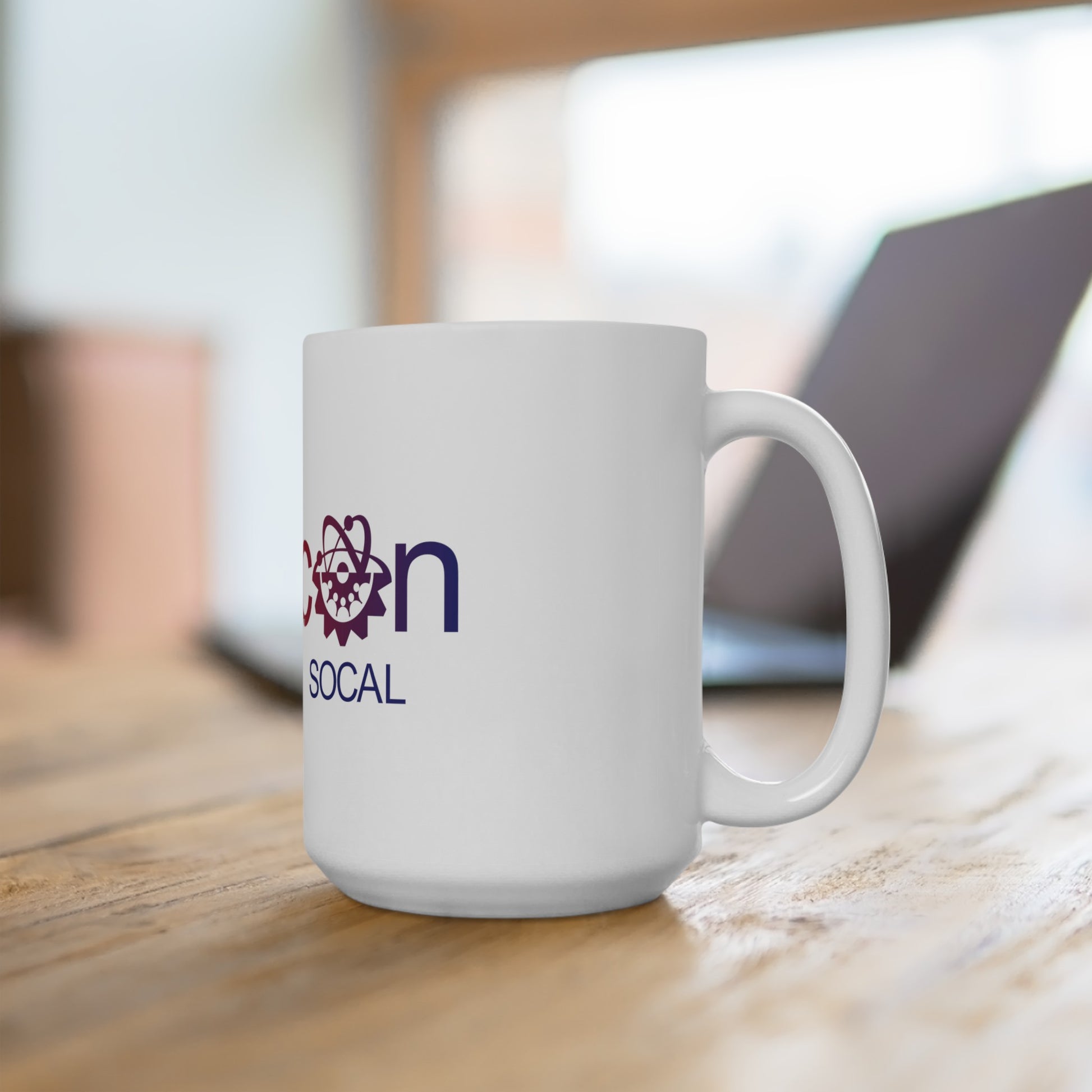 Personalized white ceramic mug for hot drinks