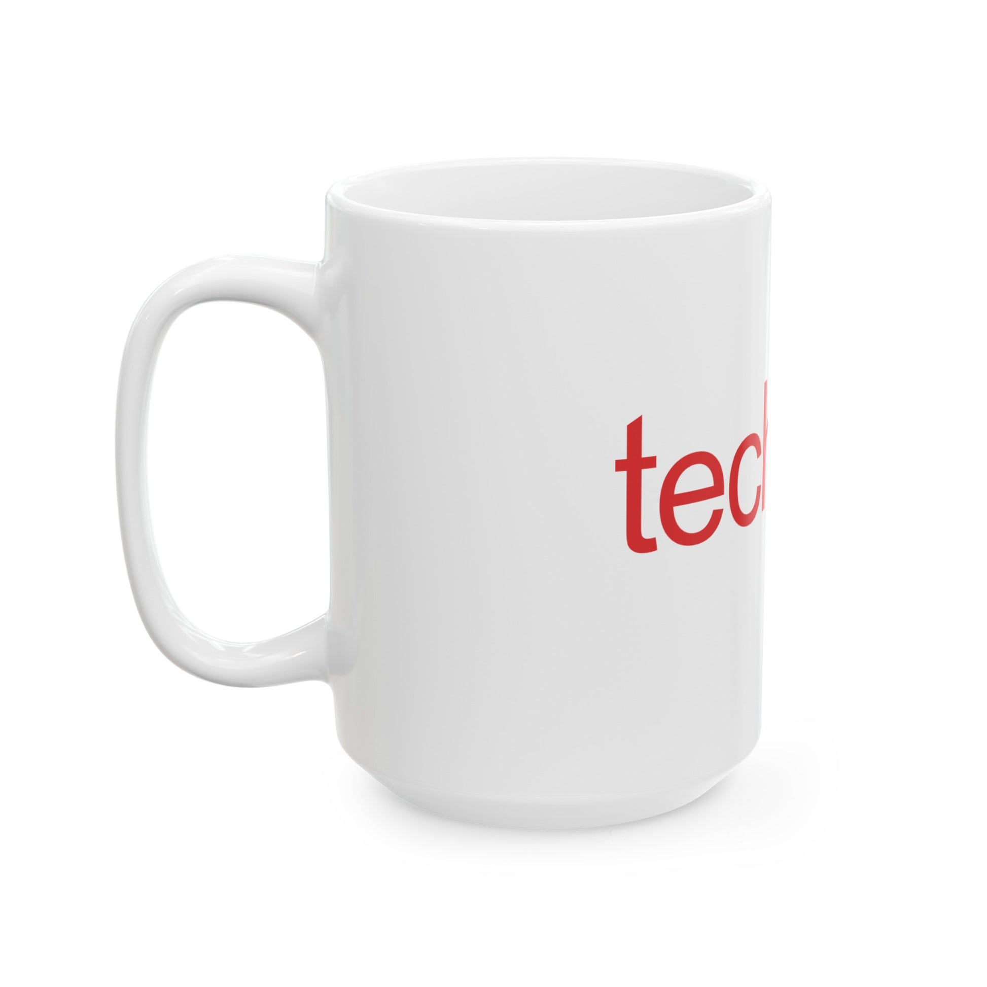 glossy ceramic mug with handle